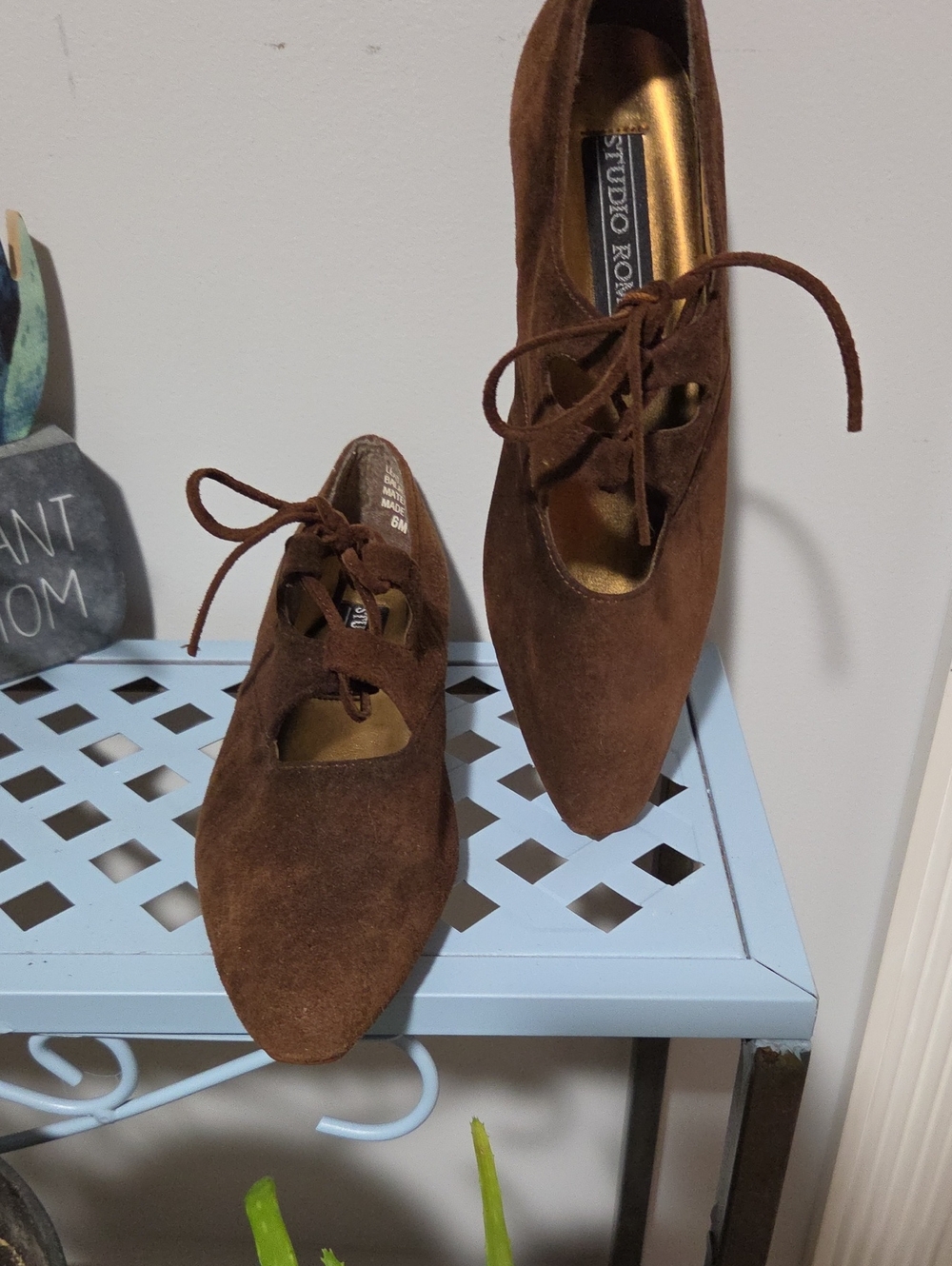 Studio Roma 6 Brown Suede Leather Ghillie Style Shoes